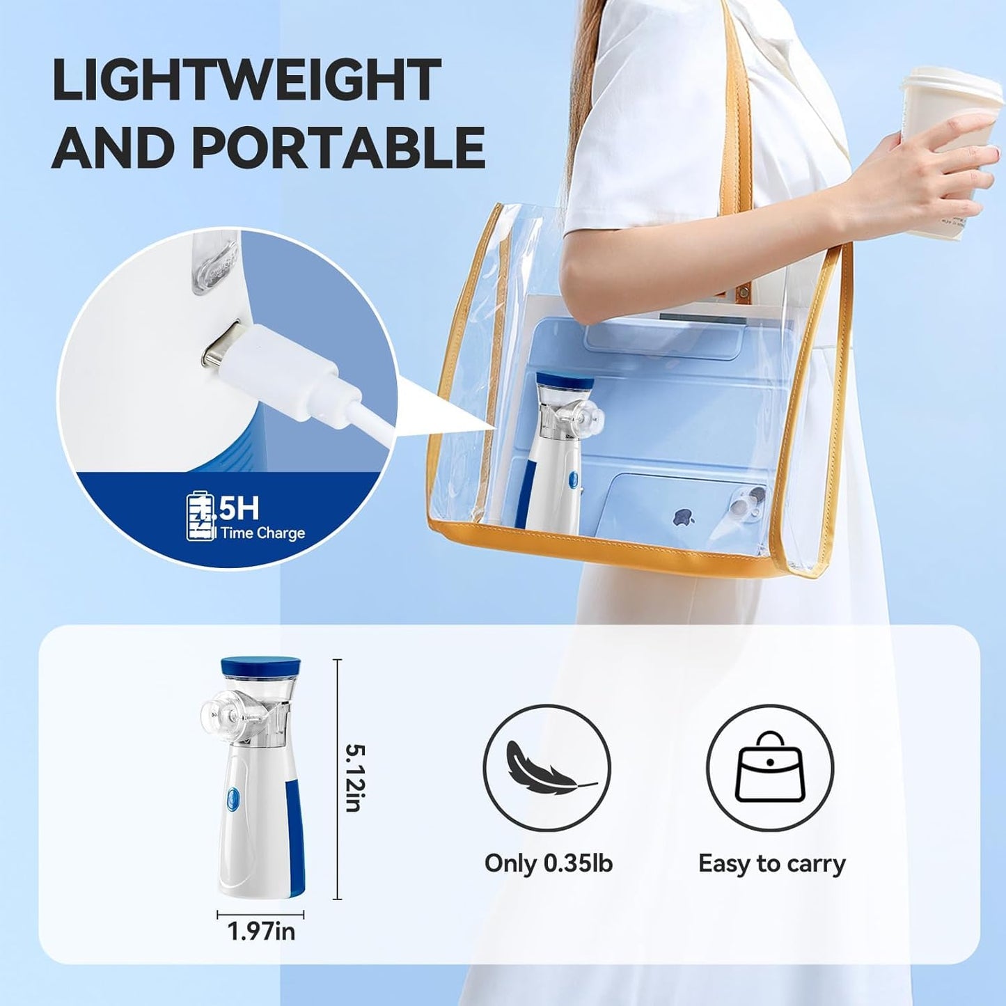 maxMED Portable Rechargeable  Mesh Nebulizer Machine